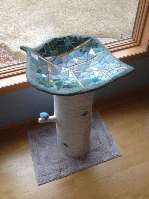 Birch Birdbath
